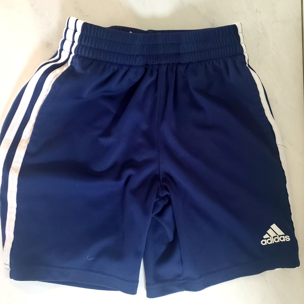 ADIDAS Navy Blue Shorts with White Stripes